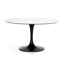 Powell Dining Table in White Marble - 55"