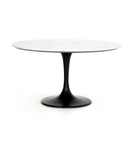 Powell Dining Table in White Marble - 55"