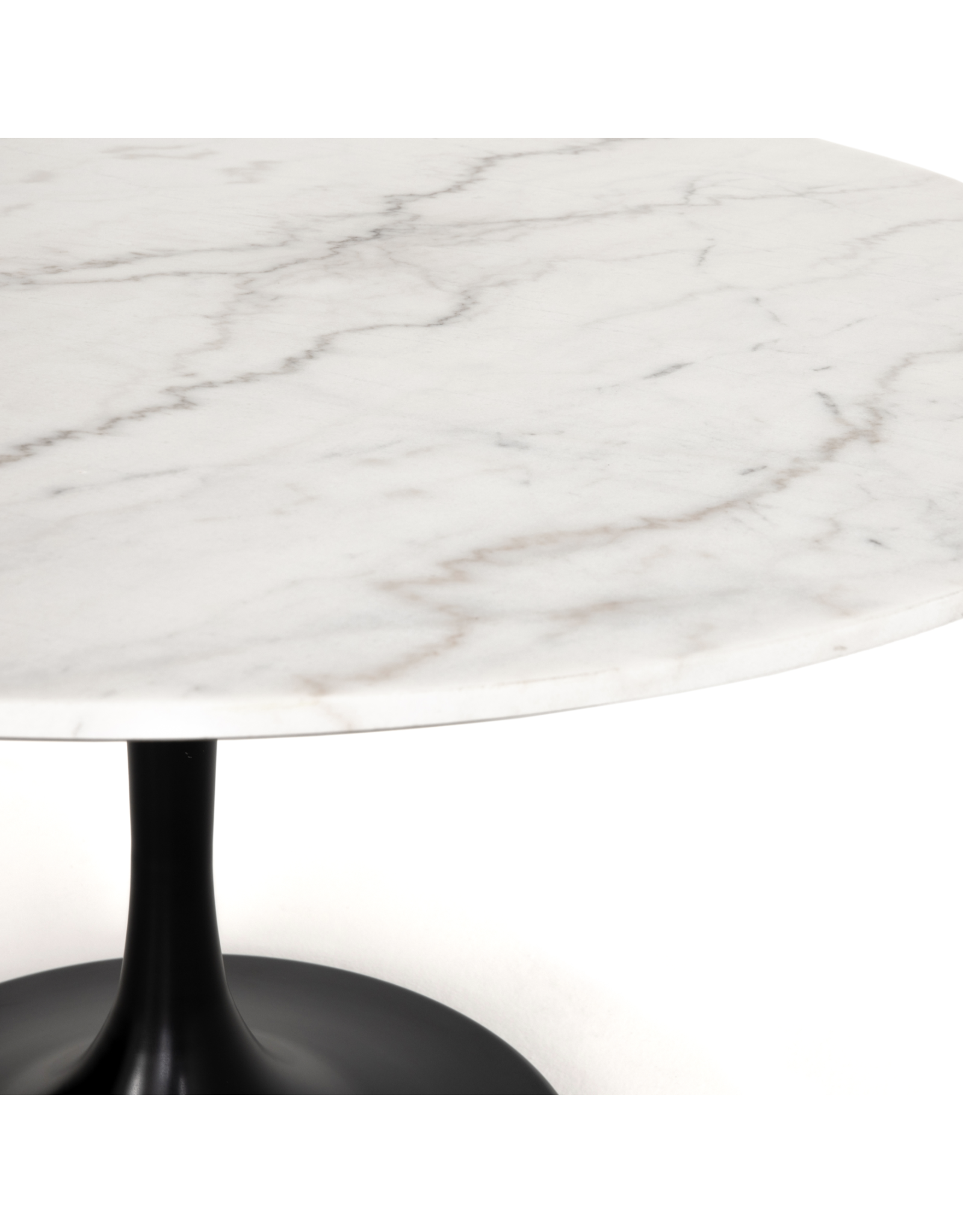 Powell Dining Table in White Marble - 55"