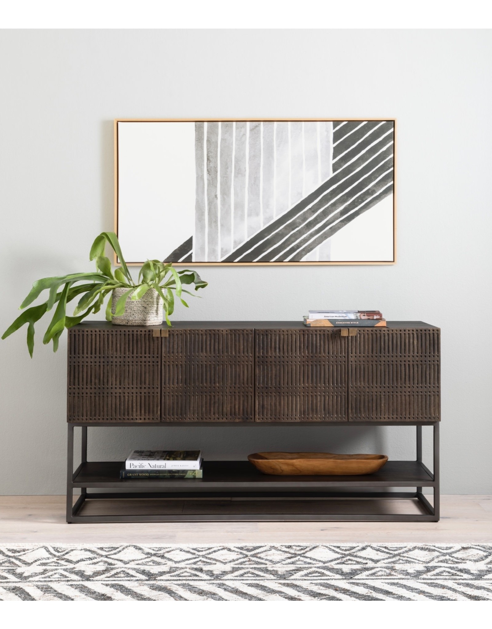 Kelby Small Media Console in Vintage Brown