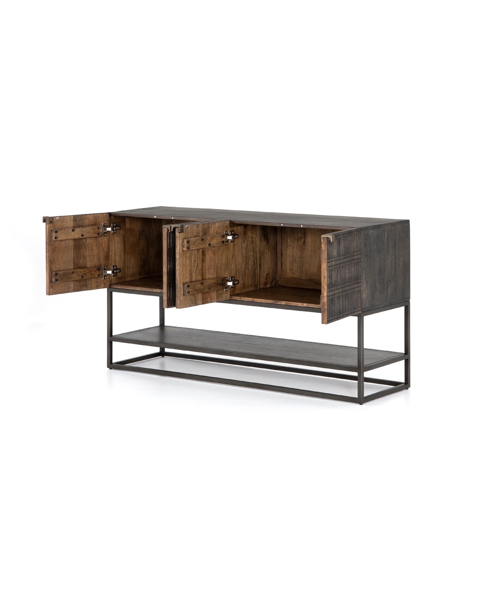 Kelby Small Media Console in Vintage Brown