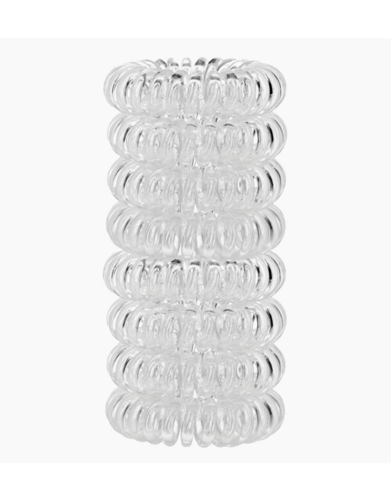 Spiral Hair Ties, Clear,  8pk