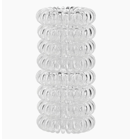 Spiral Hair Ties, Clear,  8pk