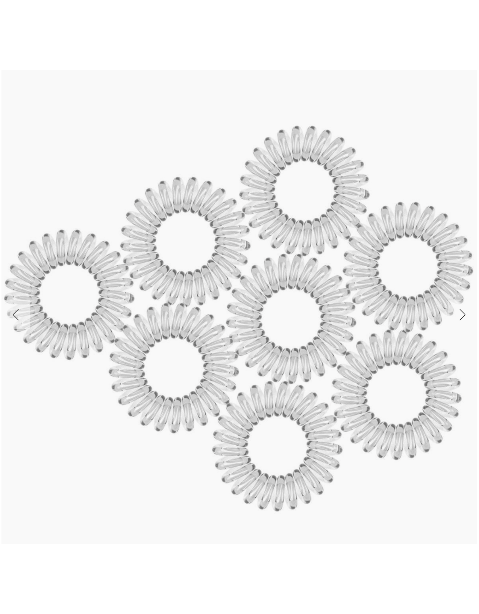Spiral Hair Ties, Clear,  8pk