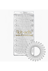 Spiral Hair Ties, Clear,  8pk