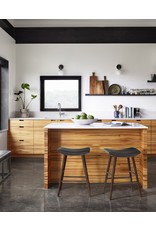 Union Counter Stool - Distressed Black Leather /Warm Ash