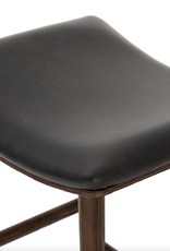 Union Counter Stool - Distressed Black Leather /Warm Ash