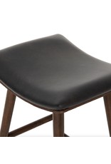 Union Counter Stool - Distressed Black Leather /Warm Ash