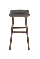 Union Counter Stool - Distressed Black Leather /Warm Ash