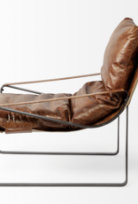 Hornet I Accent Chair in Brown Leather