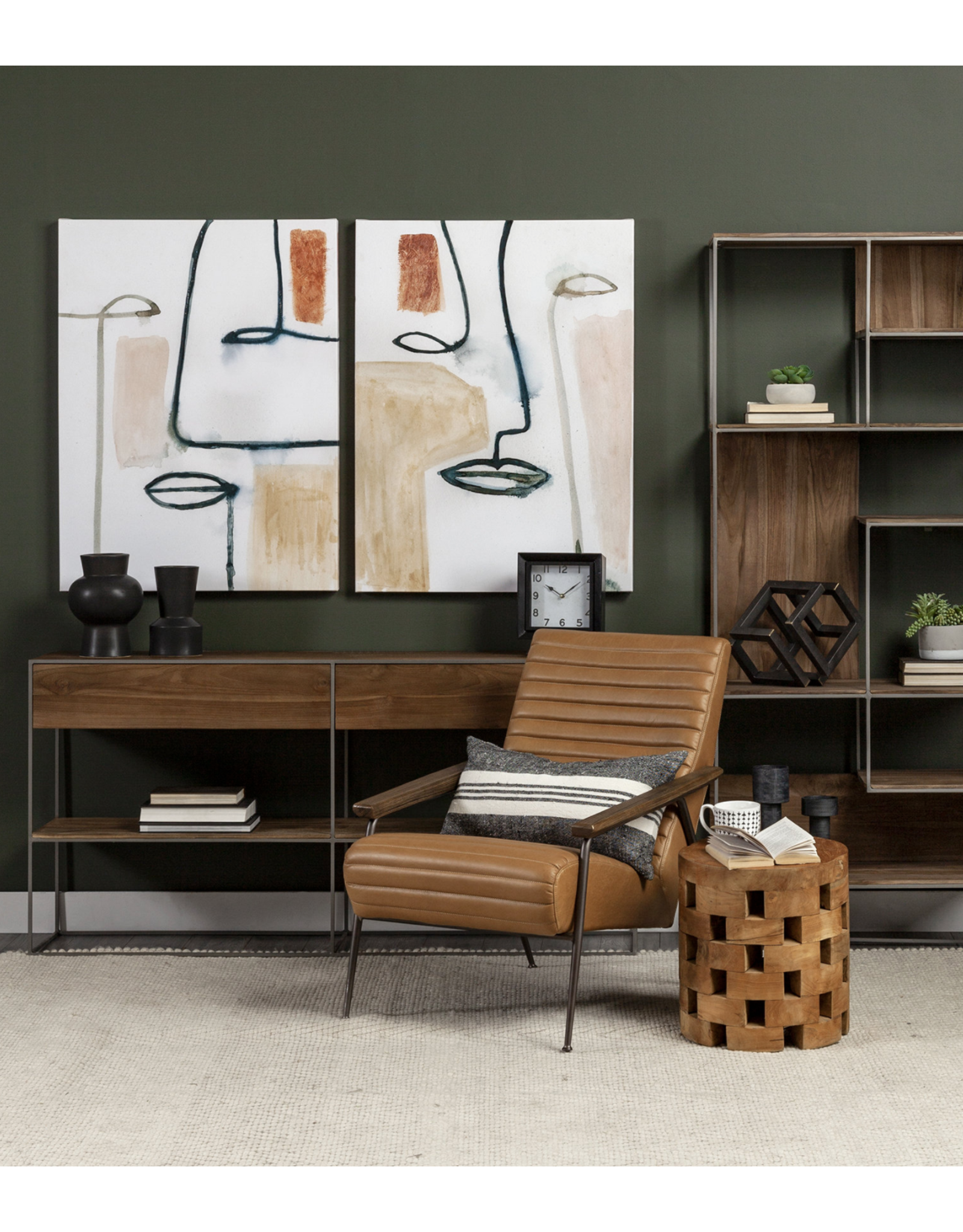 Grosjean Accent Chair in Brown Leather