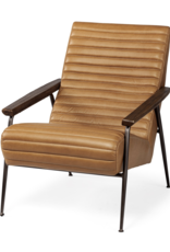 Grosjean Accent Chair in Brown Leather