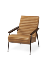 Grosjean Accent Chair in Brown Leather