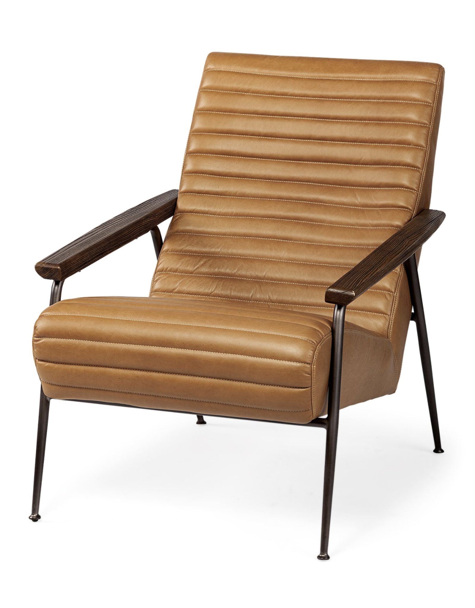 Grosjean Accent Chair in Brown Leather