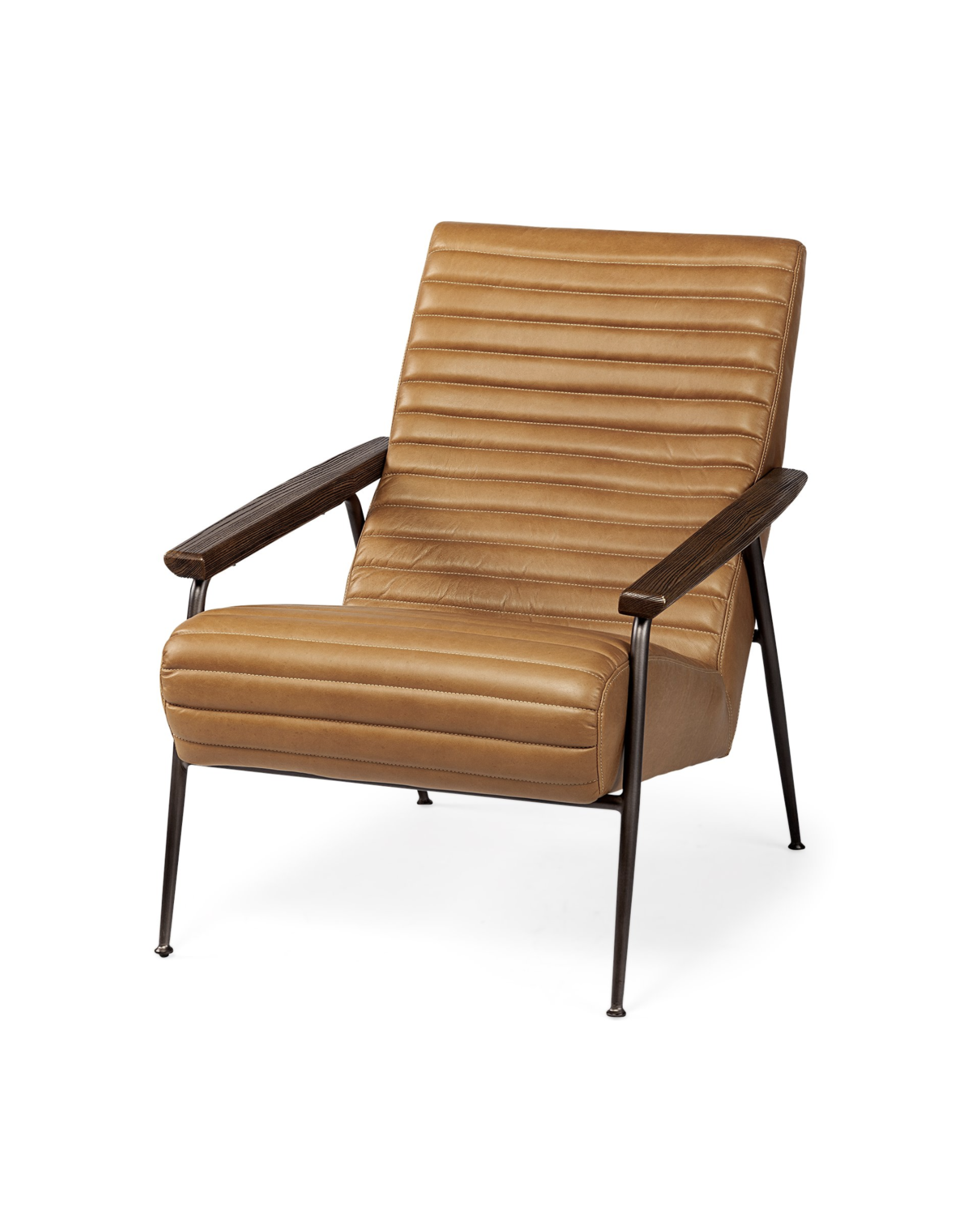 Grosjean Accent Chair in Brown Leather