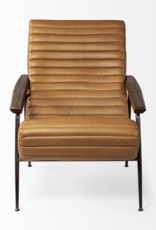 Grosjean Accent Chair in Brown Leather
