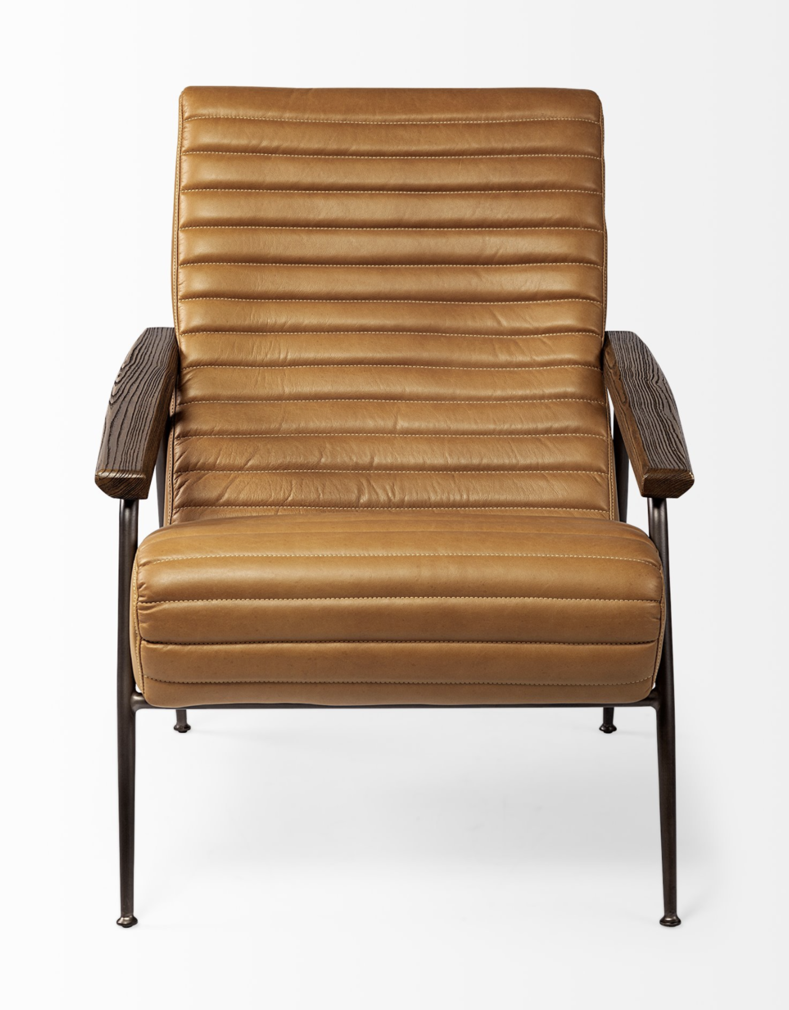 Grosjean Accent Chair in Brown Leather