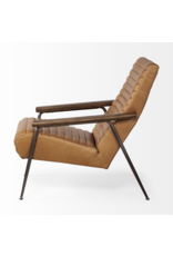 Grosjean Accent Chair in Brown Leather