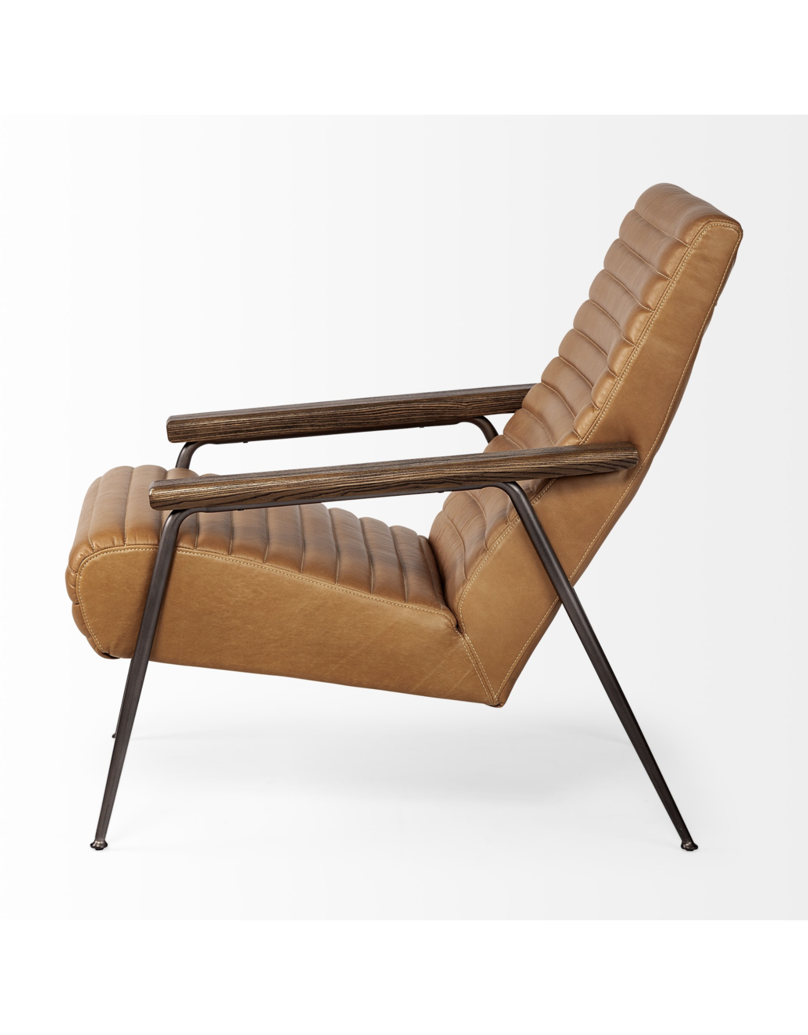 Grosjean Accent Chair in Brown Leather