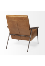 Grosjean Accent Chair in Brown Leather