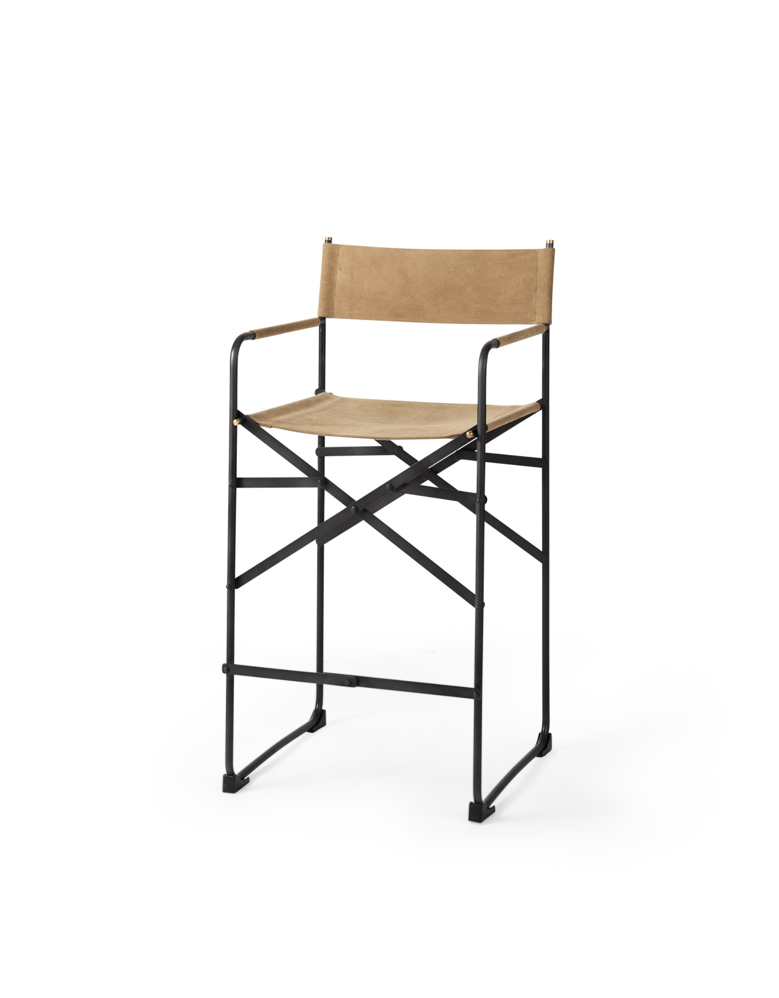Direttore Counter Stool in Brown Leather