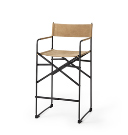 Direttore Counter Stool in Brown Leather