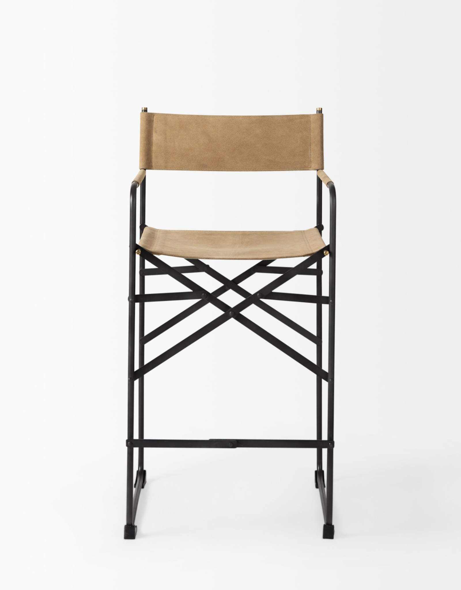 Direttore Counter Stool in Brown Leather