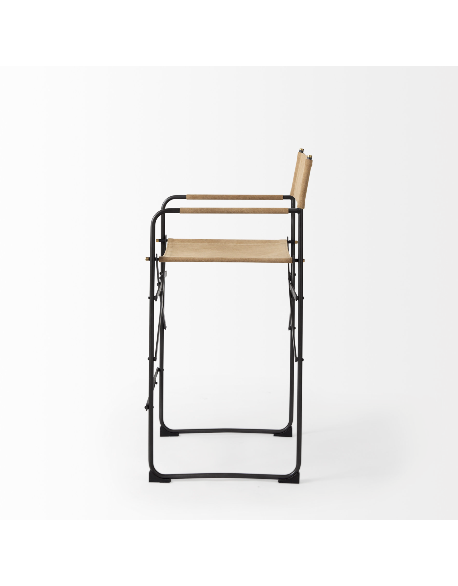 Direttore Counter Stool in Brown Leather