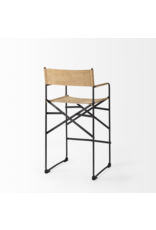 Direttore Counter Stool in Brown Leather