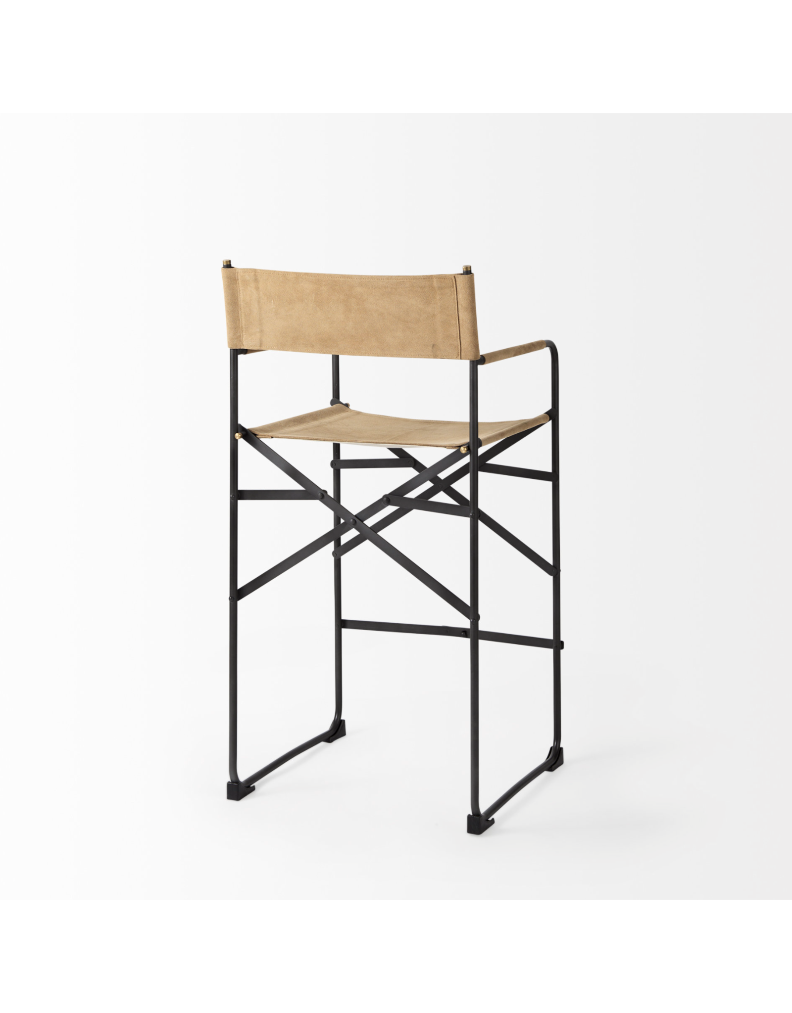 Direttore Counter Stool in Brown Leather