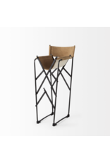 Direttore Counter Stool in Brown Leather