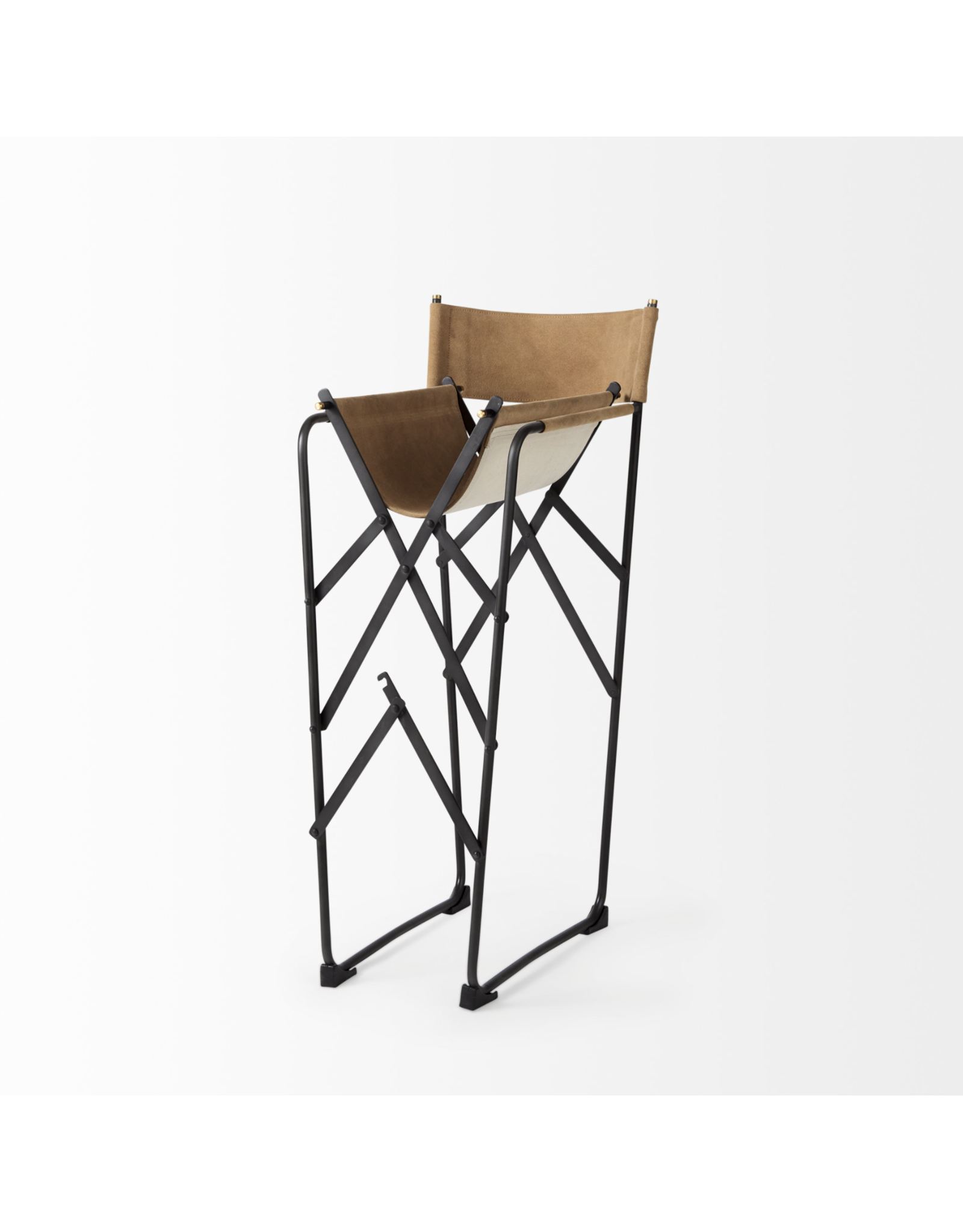 Direttore Counter Stool in Brown Leather