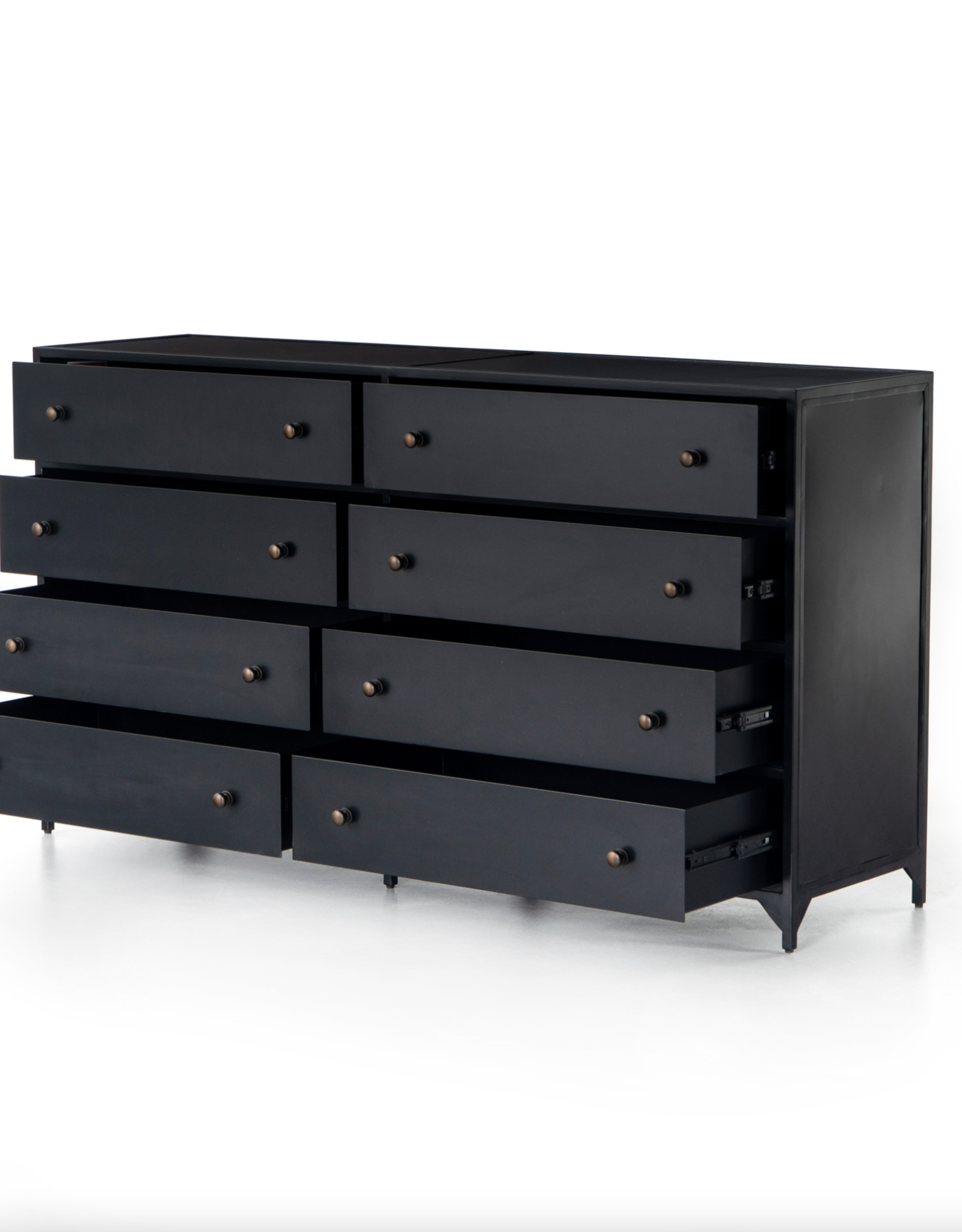 Belmont 8 Drawer Metal Dresser in Black