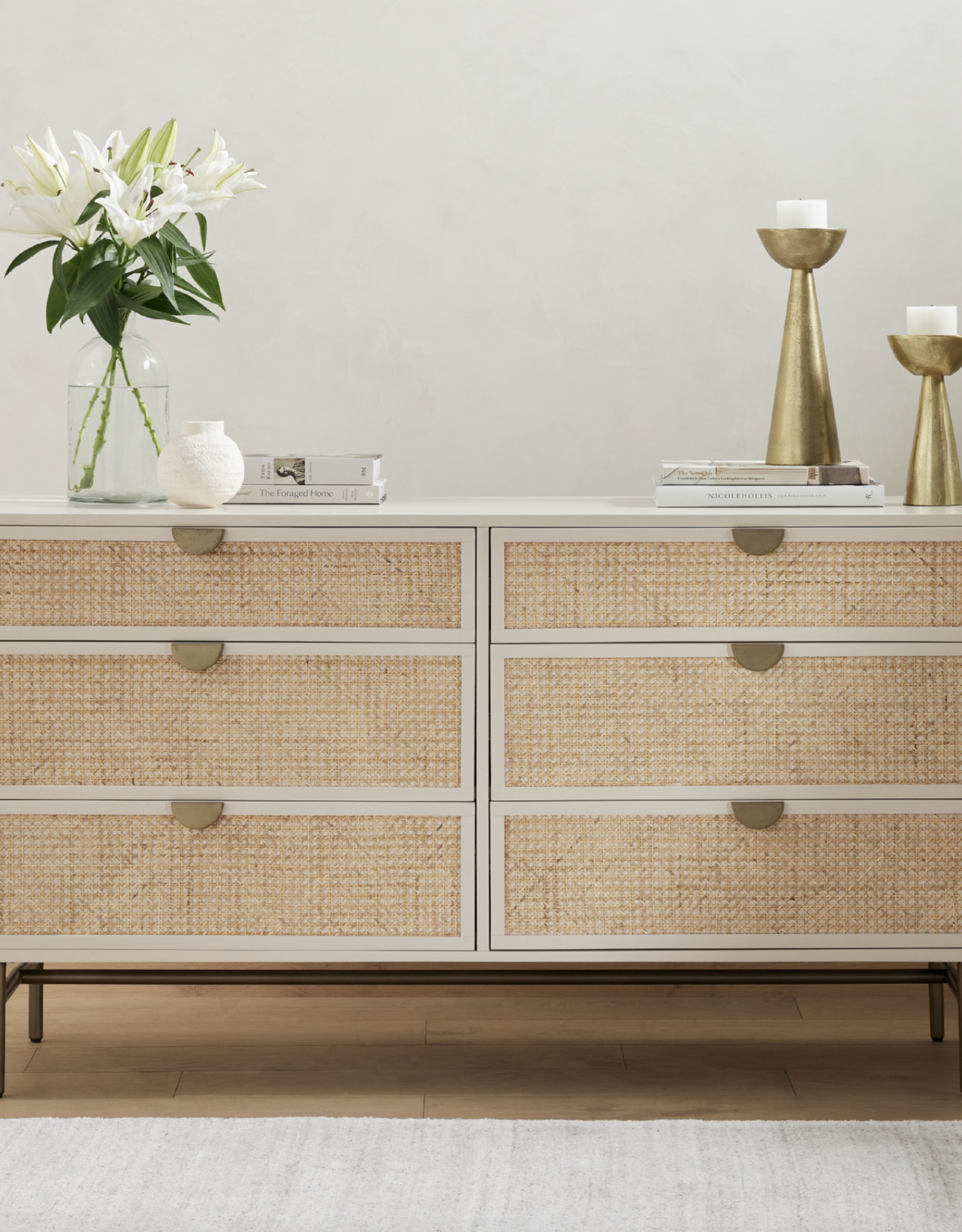 Luella 6 Drawer Dresser in Matte Alabaster