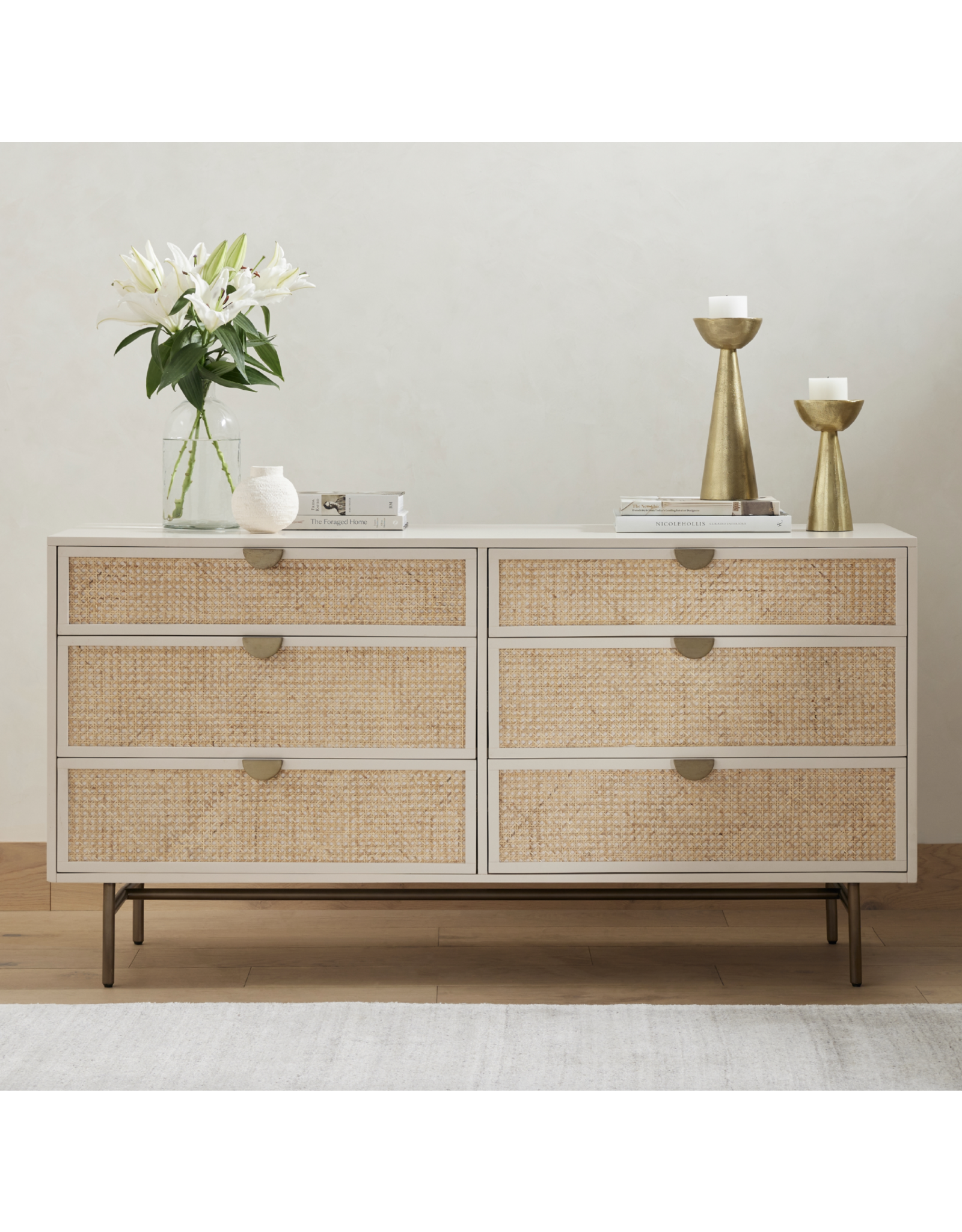 Luella 6 Drawer Dresser in Matte Alabaster