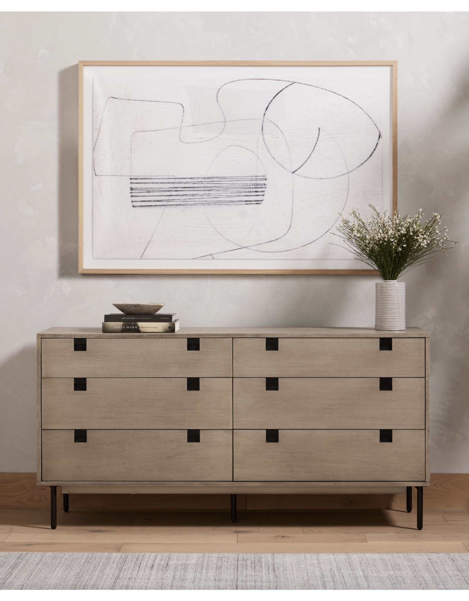 Carly 6 Drawer Dresser in Grey Wash