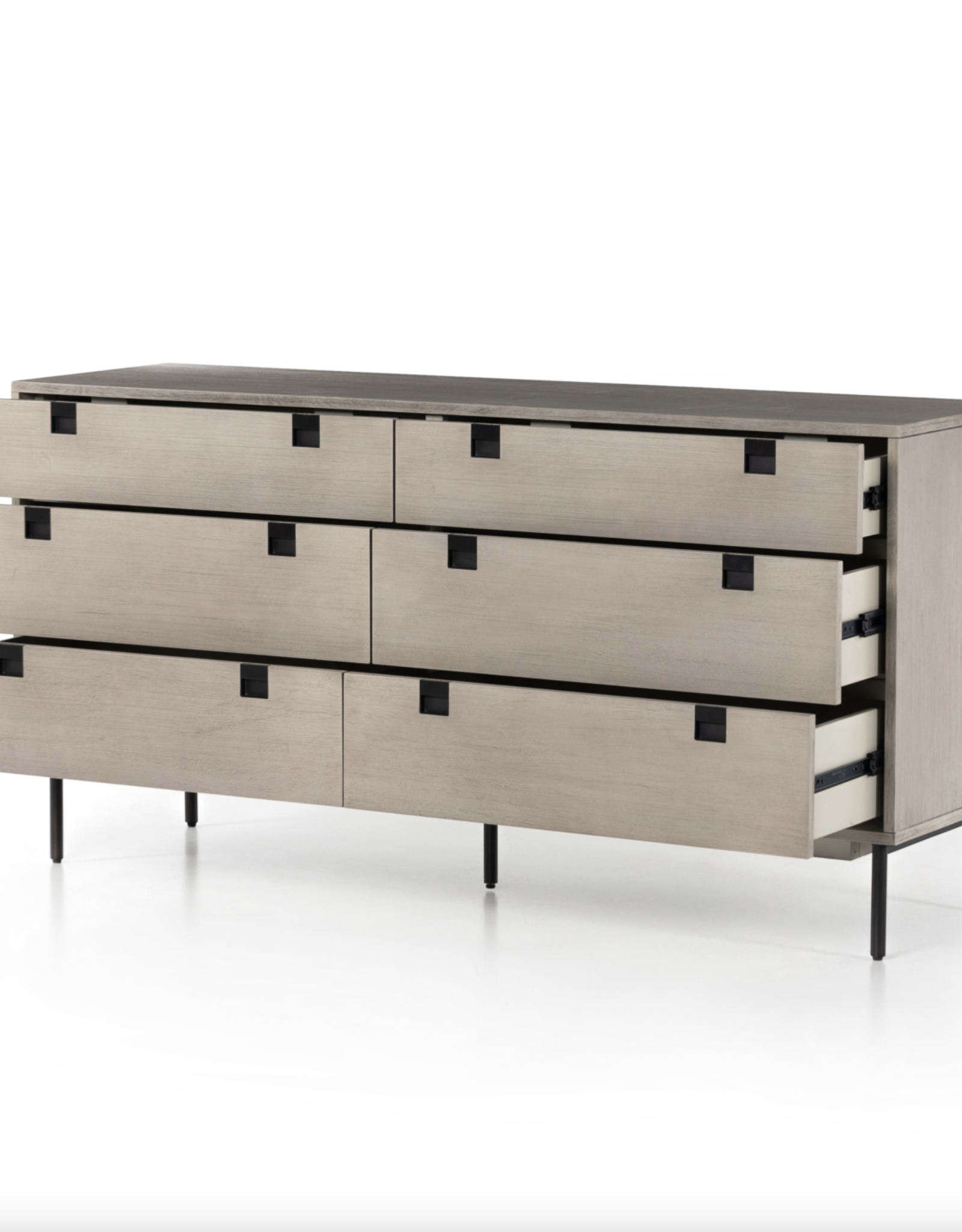 Carly 6 Drawer Dresser in Grey Wash