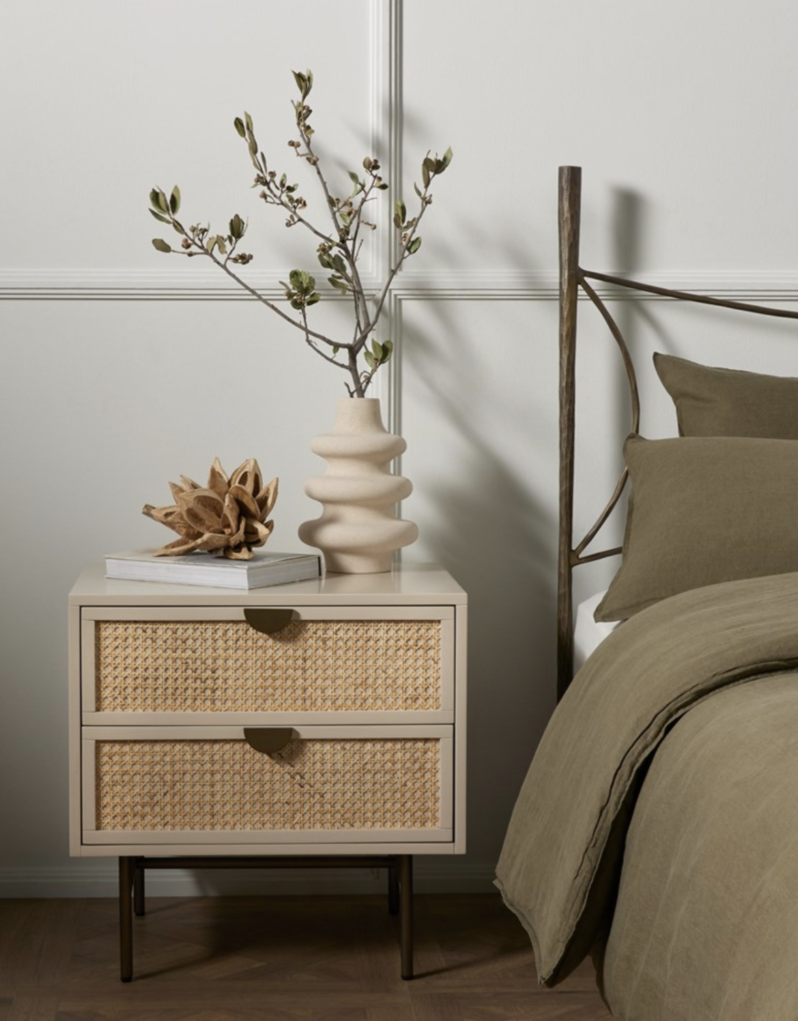 Luella Nightstand in Matte Alabaster