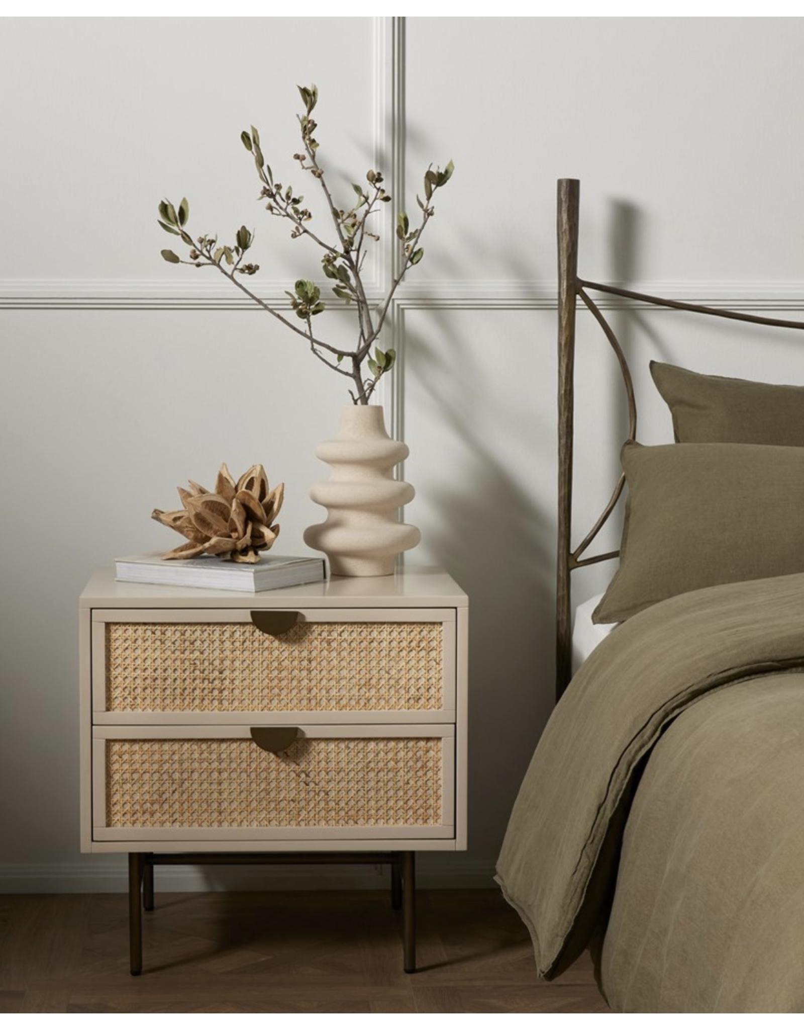 Luella Nightstand in Matte Alabaster