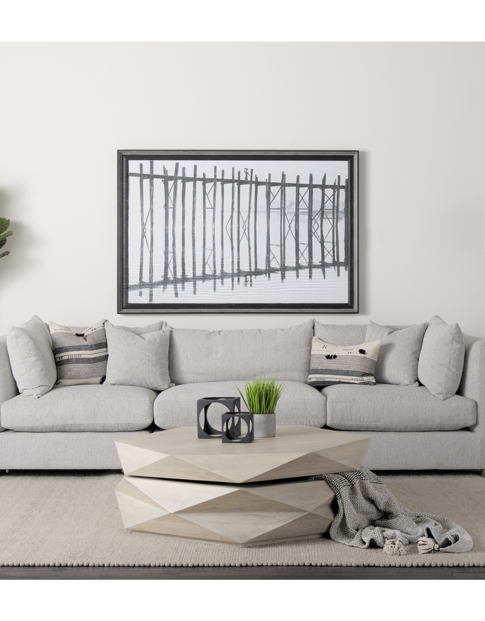 Arreto Hexagonal Storage Coffee Table - White Wood