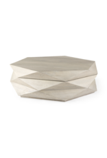 Arreto Hexagonal Storage Coffee Table - White Wood