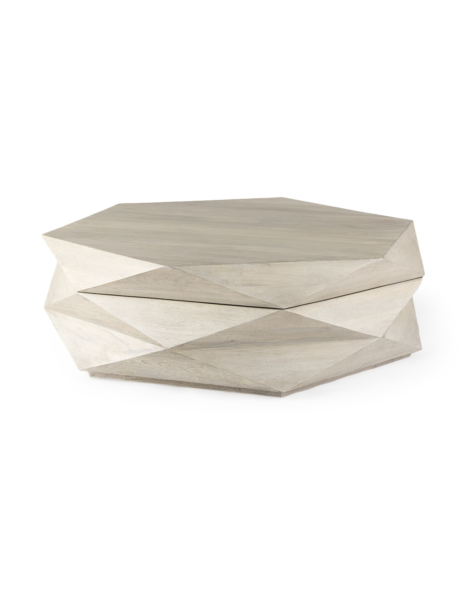 Arreto Hexagonal Storage Coffee Table - White Wood