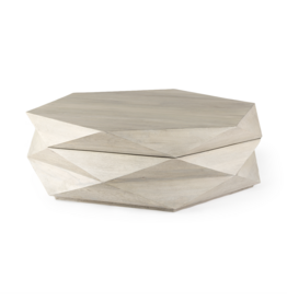 Arreto Hexagonal Storage Coffee Table - White Wood