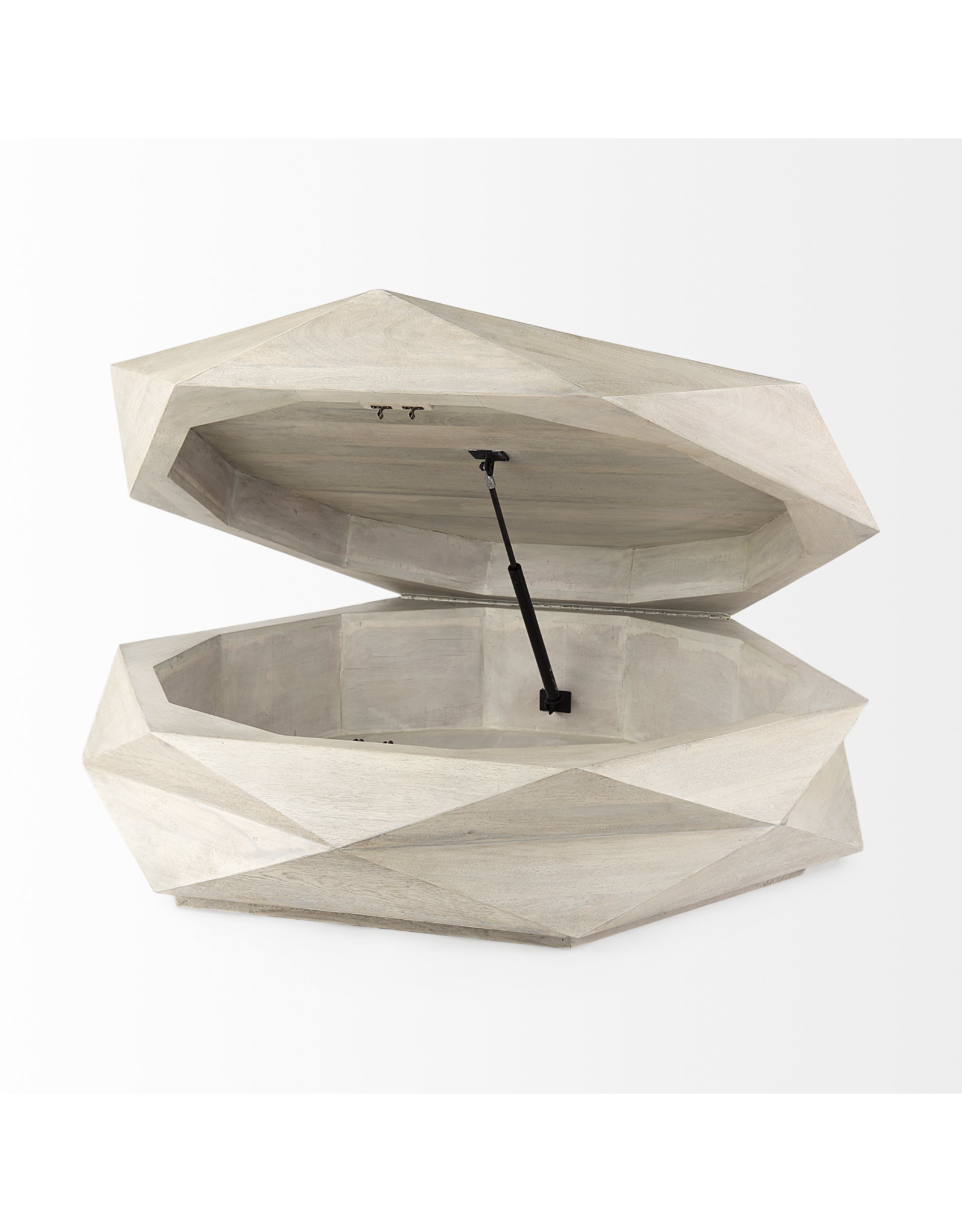 Arreto Hexagonal Storage Coffee Table - White Wood