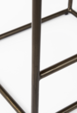Clarissa Woven Black Leather Counter Stool