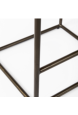 Clarissa Woven Black Leather Counter Stool