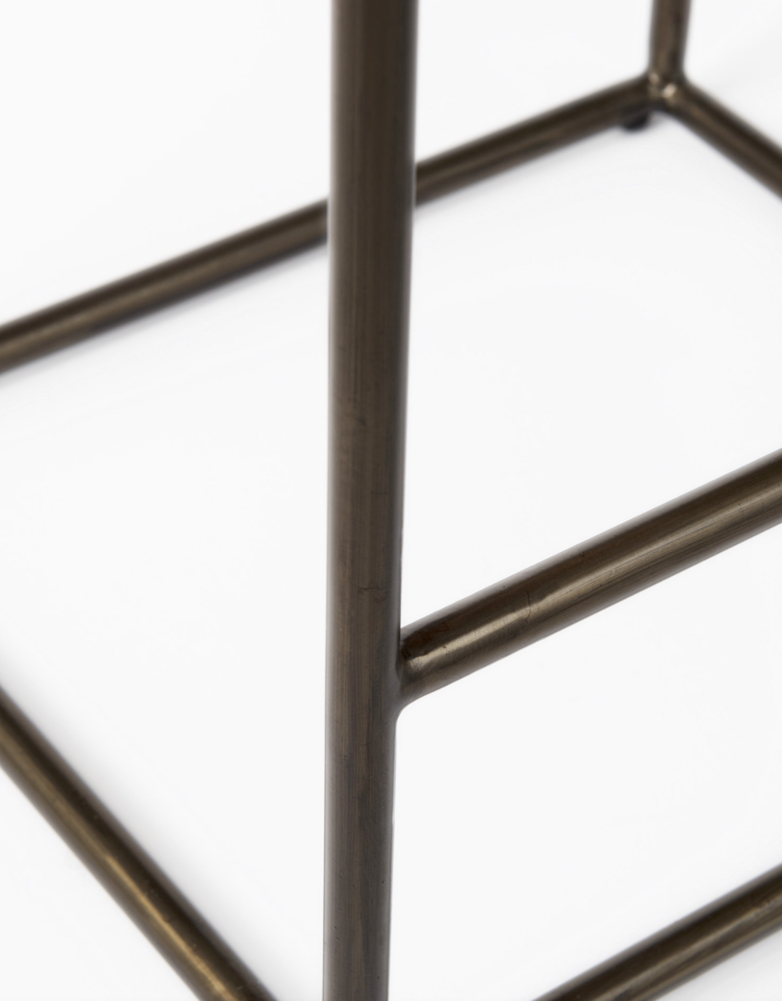 Clarissa Woven Black Leather Counter Stool