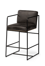Stamford Counter Stool in Black Leather