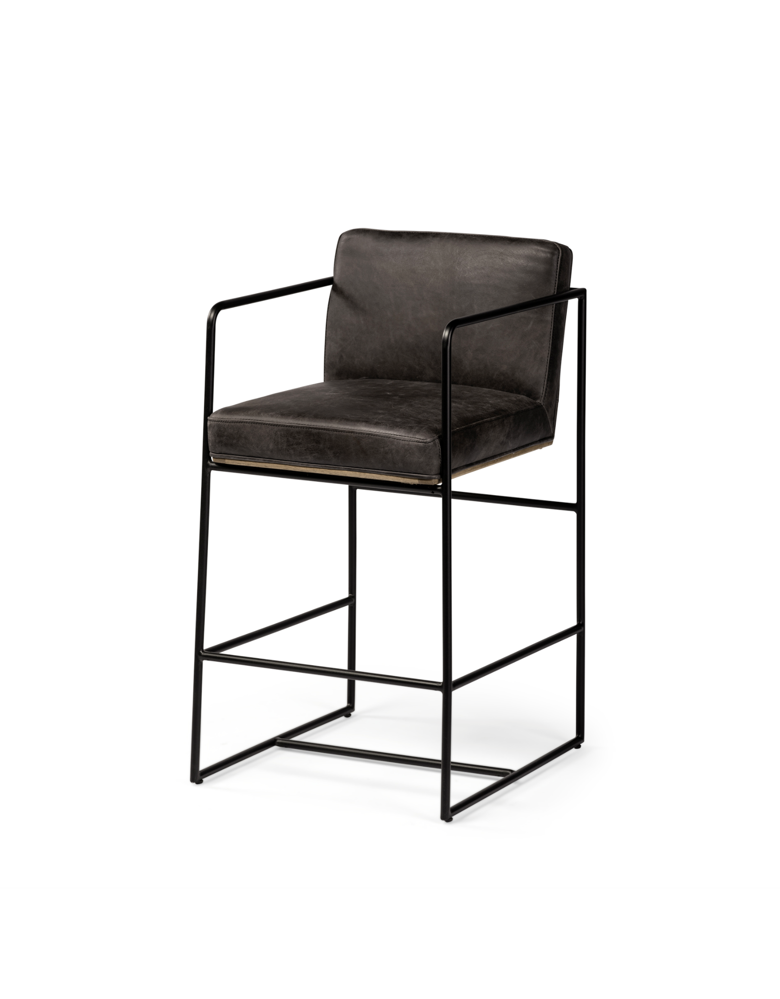 Stamford Counter Stool in Black Leather
