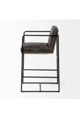 Stamford Counter Stool in Black Leather
